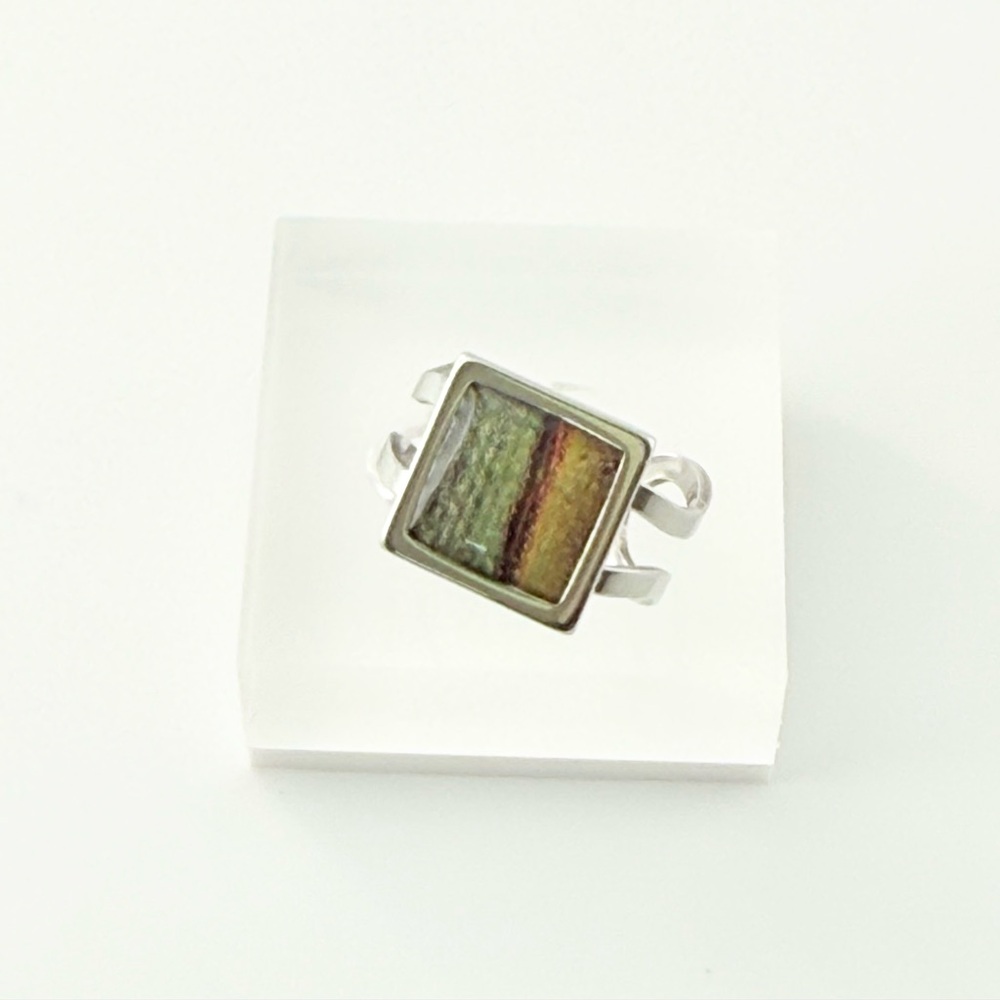 Silver Ring With Multicolor Stone - image 1